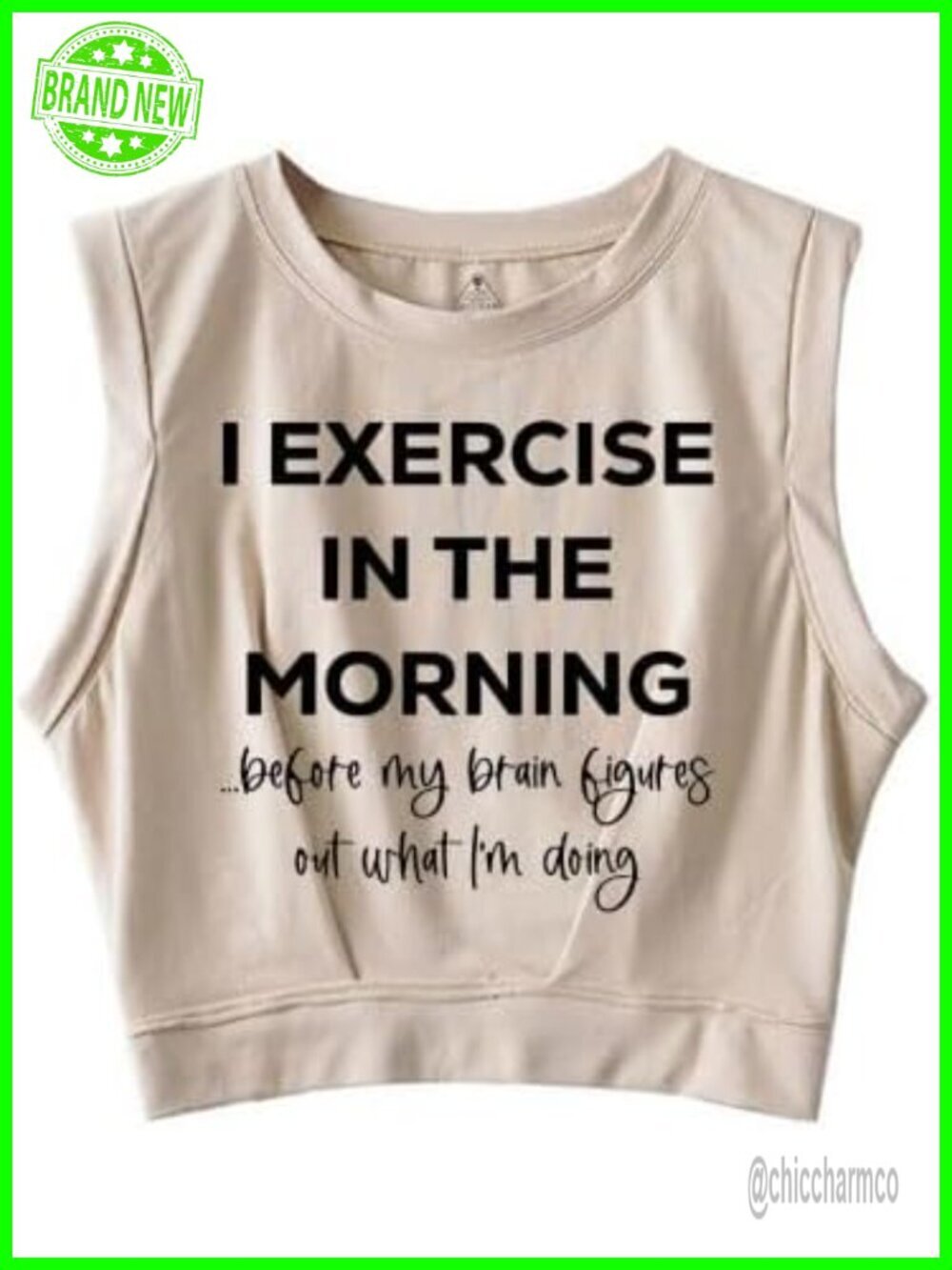 Sleeveless Crop Top for Strength Training - Cotton Blend